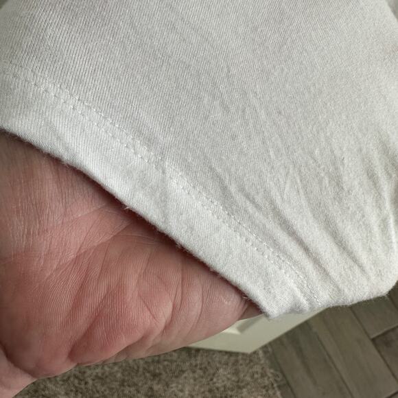 joan vass new york women’s large white twist-front tee soft stretch top - Picture 4 of 9